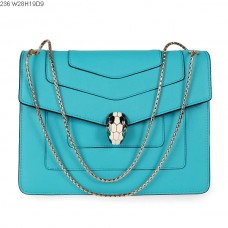 Bvlgari Serpenti GM Tasche aus Kalbsleder in Marineblau