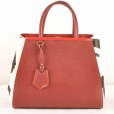 Fendi 2jours Red Cross Veins Tasche aus schwarzem/weißem Rosshaarleder, mittelgroß Fendi 2jours Red Cross Veins Tasche aus schwarzem/weißem Rosshaarleder, mittelgroß
