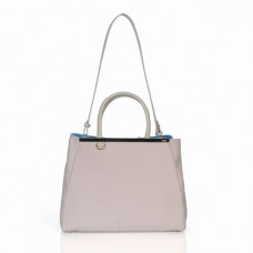 Fendi 2Jours Graue Canvas-Henkeltasche