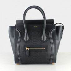 Celine Medium Luggage Tote Schwarze Schlangentasche