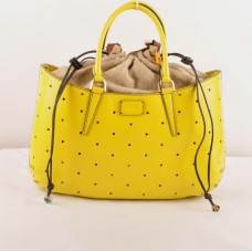Fendi B Fab Gelbe Ferrari Ledertasche mit Perforation, große Henkeltasche