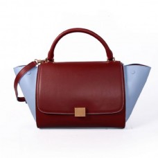 Celine Große Trapez-Ledertasche Rot Eisblau Celine Große Trapez-Ledertasche Rot Eisblau