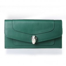Bvlgari Serpenti Original Ledergeldbörse Grün 201302 Bvlgari Serpenti Original Ledergeldbörse Grün 201302