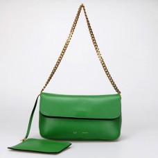 Celine Gourmette Ferrari Schultertasche aus Leder, Grün, 88041 Celine Gourmette Ferrari Schultertasche aus Leder, Grün, 88041