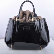Fendi B Fab Große Henkeltasche aus schwarzem Lackleder Fendi B Fab Große Henkeltasche aus schwarzem Lackleder