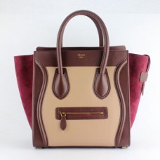 Große Celine Luggage Tote Tasche in Nude Wine Wildleder