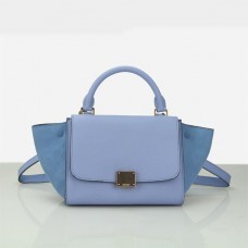 Celine Kleine Trapeze Eisblaue Wildledertasche
