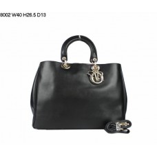 Dior Diorissimo Jumbo-Tasche aus schwarzem Nappaleder (goldene Hardware) 8002 Dior Diorissimo Jumbo-Tasche aus schwarzem Nappaleder (goldene Hardware) 8002