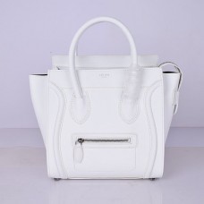 Celine Medium Luggage Tote, weiße Handtasche, 26 cm
