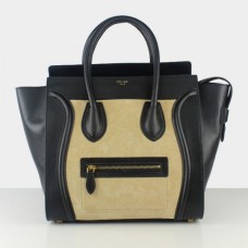 Celine Große Gepäcktasche, Schwarz-Aprikosen-Wildleder Celine Große Gepäcktasche, Schwarz-Aprikosen-Wildleder