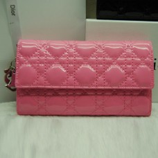 Dior CD086 Geldbörse Rosa aus Lackleder