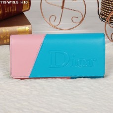 Christian Dior Multicolor Geldbörse mit Klappe in Himmelblau/Rosa 119