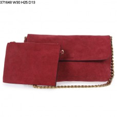 Celine Gourmette Schultertasche aus Wildleder, Weinrot, 371648 Celine Gourmette Schultertasche aus Wildleder, Weinrot, 371648