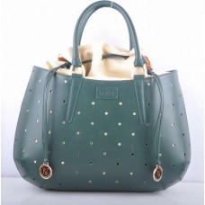 Fendi B Fab Grüne Ledertasche mit Perforation, große Henkeltasche Fendi B Fab Grüne Ledertasche mit Perforation, große Henkeltasche