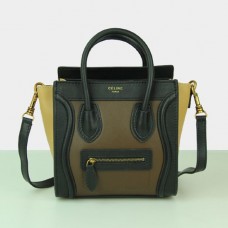 Celine Small Luggage Tote Schwarz Kaffee Aprikose
