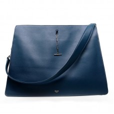 Celine Original Leder-Schultertasche Dunkelblau 3355
