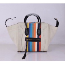 Celine Boston Canvas-Tasche mit schwarzem Regenbogenstreifen Celine Boston Canvas-Tasche mit schwarzem Regenbogenstreifen