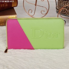 Christian Dior Geldbörse mit Reißverschluss, mehrfarbig, Limette/Pfirsich, 118 Christian Dior Geldbörse mit Reißverschluss, mehrfarbig, Limette/Pfirsich, 118