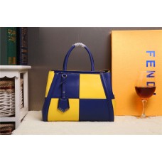 Fendi 2Jours Multicolor Gelb/Saphirblaue Kalbsledertasche F168 Fendi 2Jours Multicolor Gelb/Saphirblaue Kalbsledertasche F168