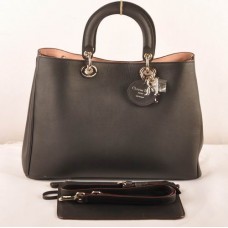 Dior Diorissimo Jumbo Bag Schwarzes Originalleder (Goldene Beschläge) 602