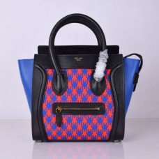Celine Medium Luggage Tote, Schwarz mit Hahnentrittmuster