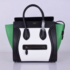 Celine Große Gepäcktasche Schwarz Weiß Grün Celine Große Gepäcktasche Schwarz Weiß Grün