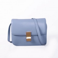 Celine Classic Box Calfskin Flap Bag Eisblau