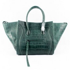 Celine Boston Taschen aus dunkelgrünem Krokoleder Celine Boston Taschen aus dunkelgrünem Krokoleder