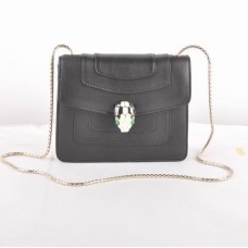Bvlgari Serpenti Original Leder-Schultertasche Schwarz 604 Bvlgari Serpenti Original Leder-Schultertasche Schwarz 604