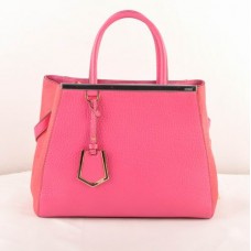 Fendi 2jours Pfirsichfarbene Kalbsleder-/Pferdehaarleder-Tasche (mittelgroß) Fendi 2jours Pfirsichfarbene Kalbsleder-/Pferdehaarleder-Tasche (mittelgroß)