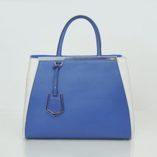 Fendi 2Jours Tasche aus Originalleder in Blau/Weiß Fendi 2Jours Tasche aus Originalleder in Blau/Weiß