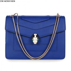 Bvlgari Serpenti GM Tasche aus Kalbsleder in Blau