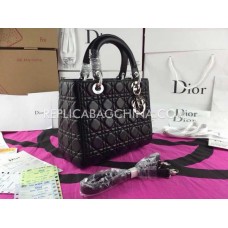 Replika Dior Lady Totes Ledertasche, schwarz Replika Dior Lady Totes Ledertasche, schwarz