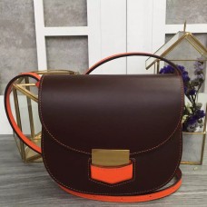 Kleine zweifarbige Trotteur-Tasche von Celine aus burgunderrotem Kalbsleder Kleine zweifarbige Trotteur-Tasche von Celine aus burgunderrotem Kalbsleder