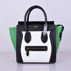 Celine Medium Luggage Tote Tasche Schwarz Weiß Grün
