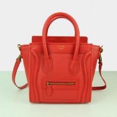Celine Kleine Gepäcktasche aus rotem Leder