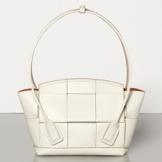 Bottega Veneta Arco 33 Intrecciato-Tasche aus weißem Kalbsleder