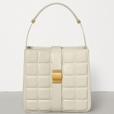 Bottega Veneta Gepolsterte Marie Tasche aus weißem Papierkalbsleder Bottega Veneta Gepolsterte Marie Tasche aus weißem Papierkalbsleder