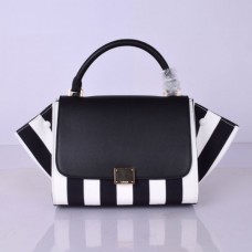 Celine Medium Trapeze Tasche mit schwarzen und weißen Streifen Celine Medium Trapeze Tasche mit schwarzen und weißen Streifen