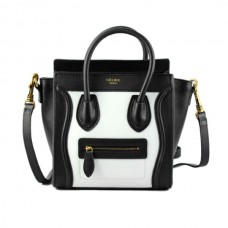Celine Kleine Gepäcktasche Schwarz Weiß