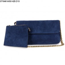 Celine Gourmette Schultertasche aus Wildleder, Saphirblau, 371648 Celine Gourmette Schultertasche aus Wildleder, Saphirblau, 371648