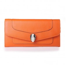 Bvlgari Serpenti Original Ledergeldbörse Orange 201302 Bvlgari Serpenti Original Ledergeldbörse Orange 201302