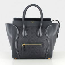 Celine Große Gepäcktasche, schwarzes Schlangenleder