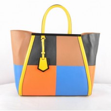 Fendi 2Jours Multicolor Schwarze Ferrari Ledertasche Fendi 2Jours Multicolor Schwarze Ferrari Ledertasche