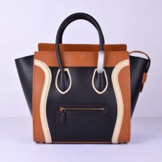 Celine Große Gepäcktasche Schwarz Braun Weiß Celine Große Gepäcktasche Schwarz Braun Weiß