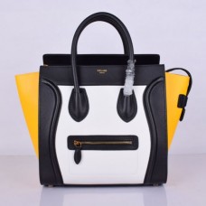 Celine Große Gepäcktasche Schwarz Weiß Gelb Celine Große Gepäcktasche Schwarz Weiß Gelb