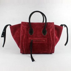 Celine Boston Wildledertaschen in Rot und Schwarz