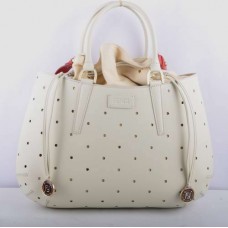 Fendi B Fab Beige Ledertasche mit Perforation, große Henkeltasche