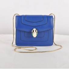Bvlgari Serpenti Original Leder-Schultertasche Blau 604 Bvlgari Serpenti Original Leder-Schultertasche Blau 604