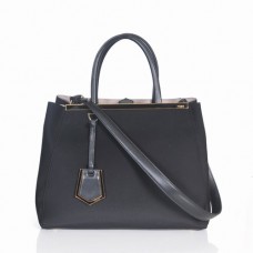 Fendi 2Jours Schwarze Canvas-Henkeltasche Fendi 2Jours Schwarze Canvas-Henkeltasche